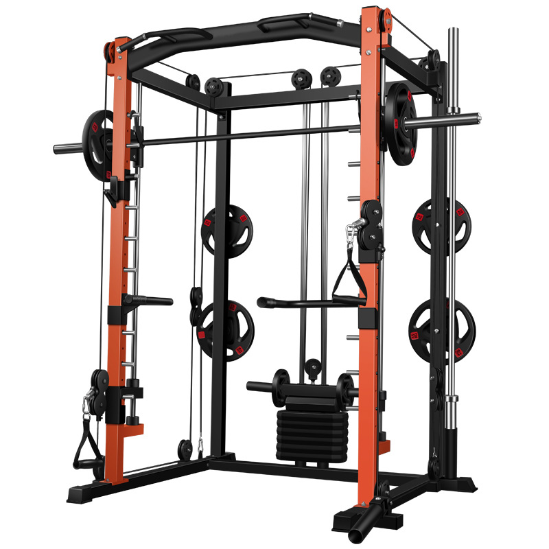 Smith Machine Home Gym Power Rack - معدات رياضية منزلية متعددة الوظائف: رف