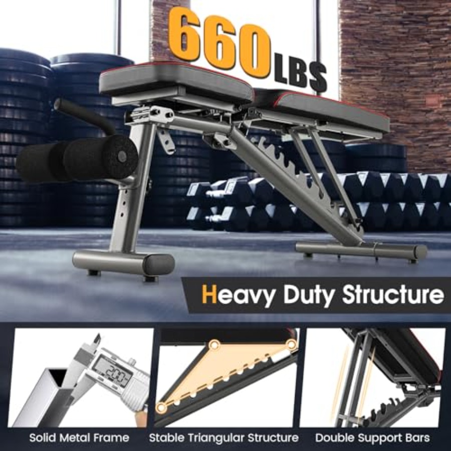 مقعد تدريب قابل للتعديل بسعة 6 - مراجعة Bench Press Adjustable Incline وسعره