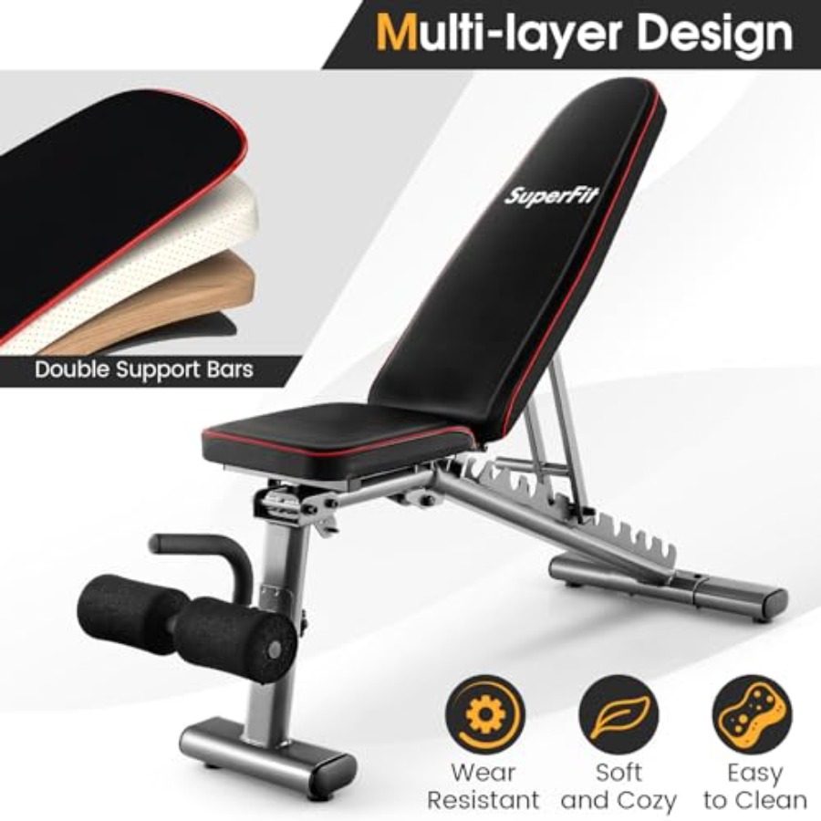 مقعد تدريب قابل للتعديل بسعة 6 - مراجعة Bench Press Adjustable Incline وسعره
