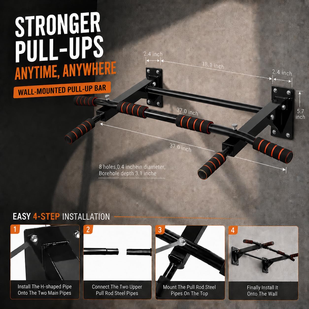 عارضة تمارين رفع الجسم للاستخد - مراجعة Pull Up Bar Wall Mounted وسعره