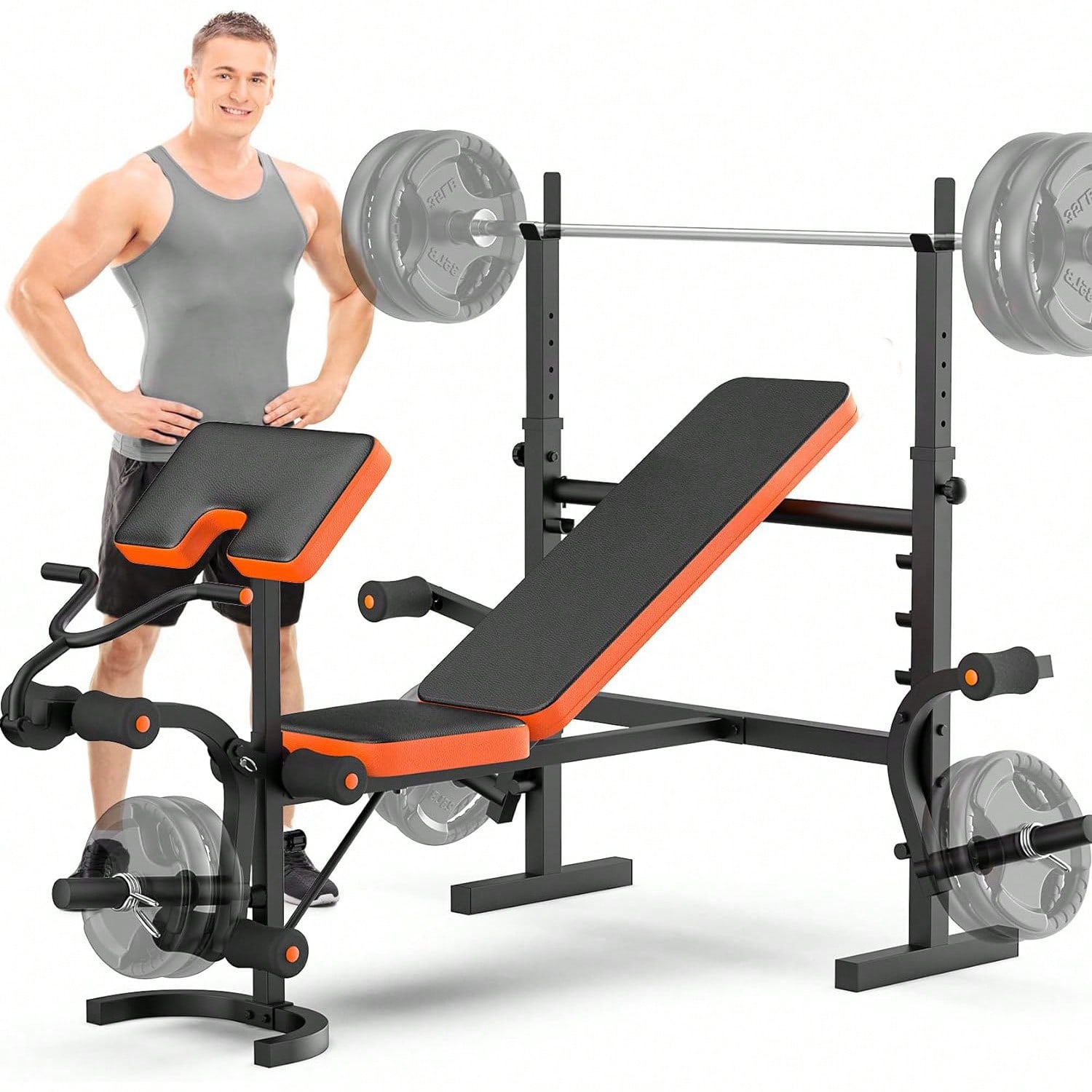 مقعد تمارين GIKPAL، مجموعة مقع - مراجعة Bench Press Adjustable Incline وسعره
