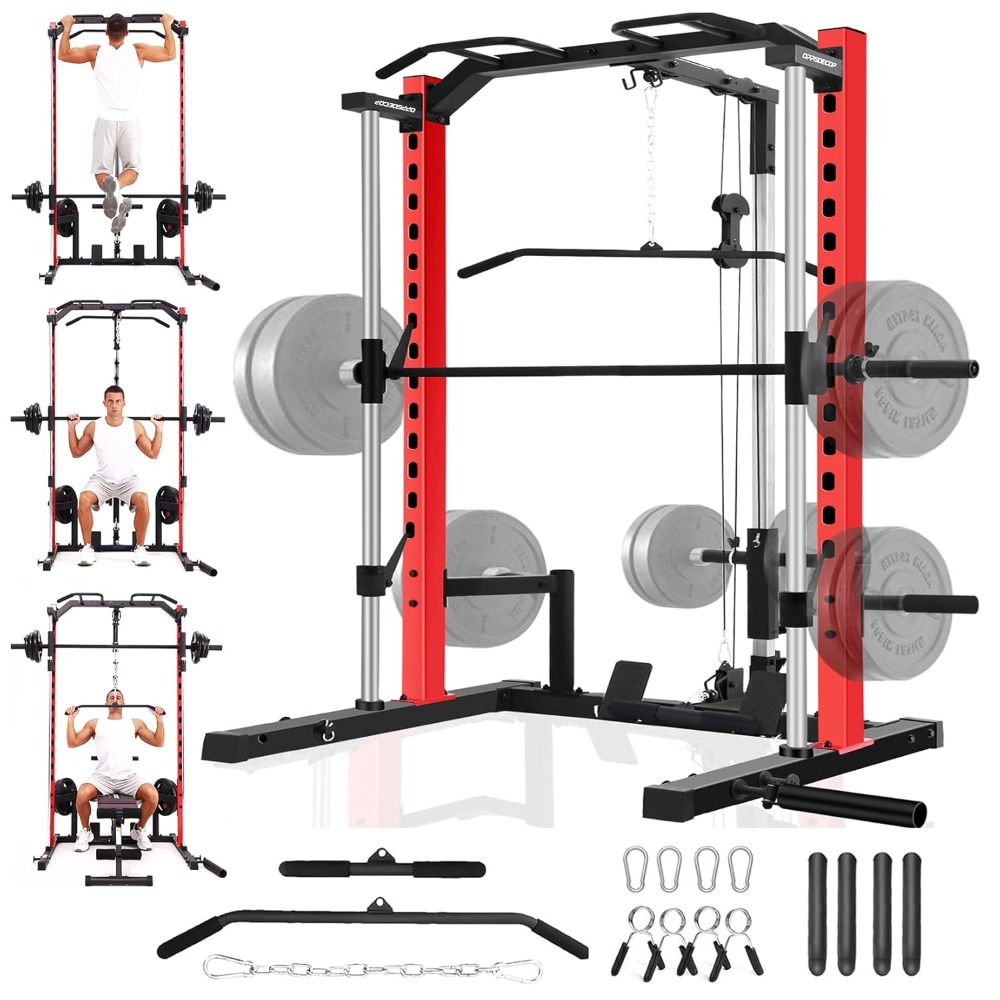 جهاز سميث متعدد الوظائف مع قضي - مراجعة Smith Machine Home Gym Power Rack وسعره