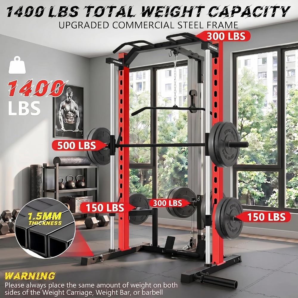 جهاز سميث متعدد الوظائف مع قضي - مراجعة Smith Machine Home Gym Power Rack وسعره