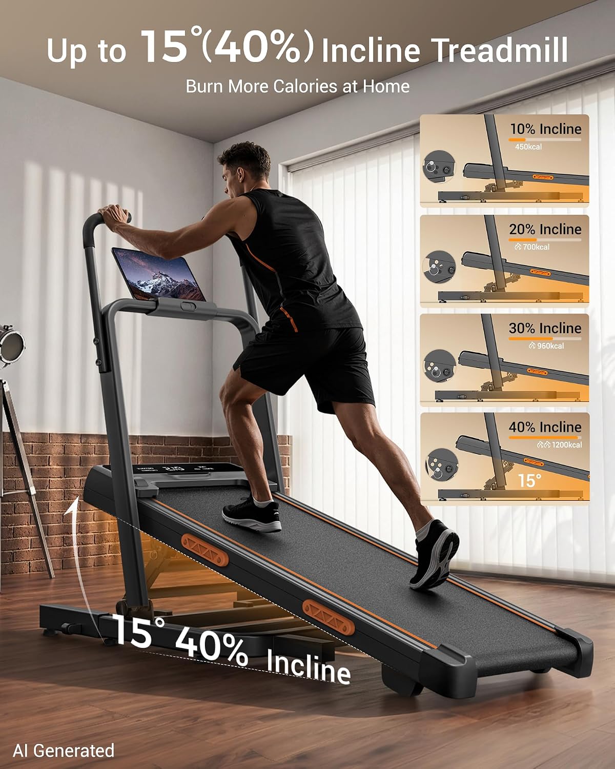 جهاز المشي القابل للطي مع مقبض - مراجعة Treadmill Incline Home 3Hp وسعره