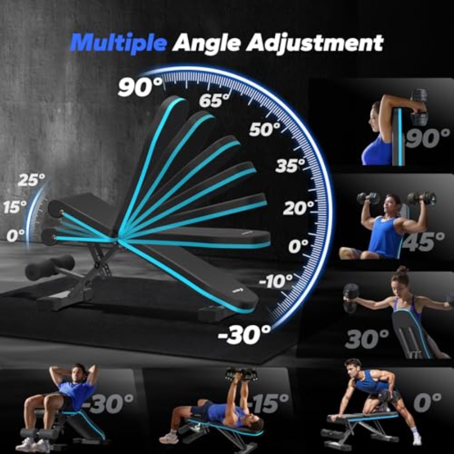مقعد تدريب قابل للطي للصالة ال - مراجعة Bench Press Adjustable Incline وسعره